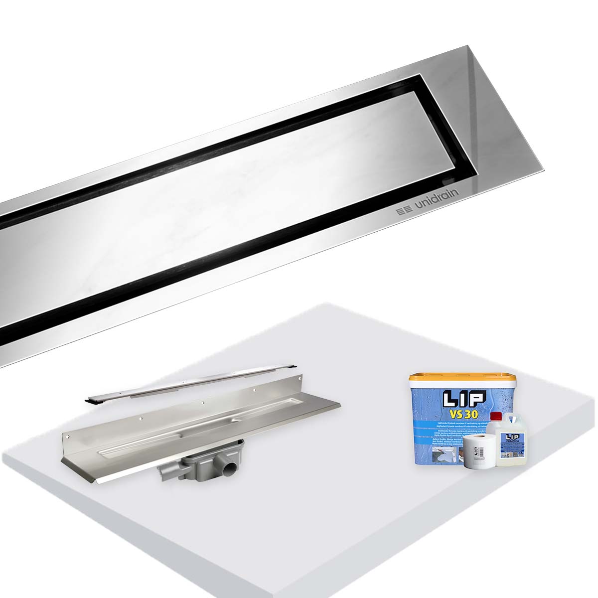 UniSlope 1K Wet Room Kit Highline Panel Polished Kit