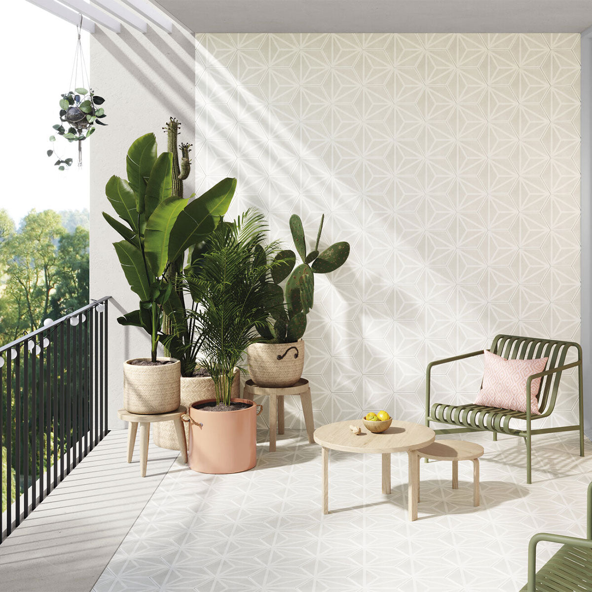 Varadero Hexagonal Porcelain Tile Matt Moonlight Pattern