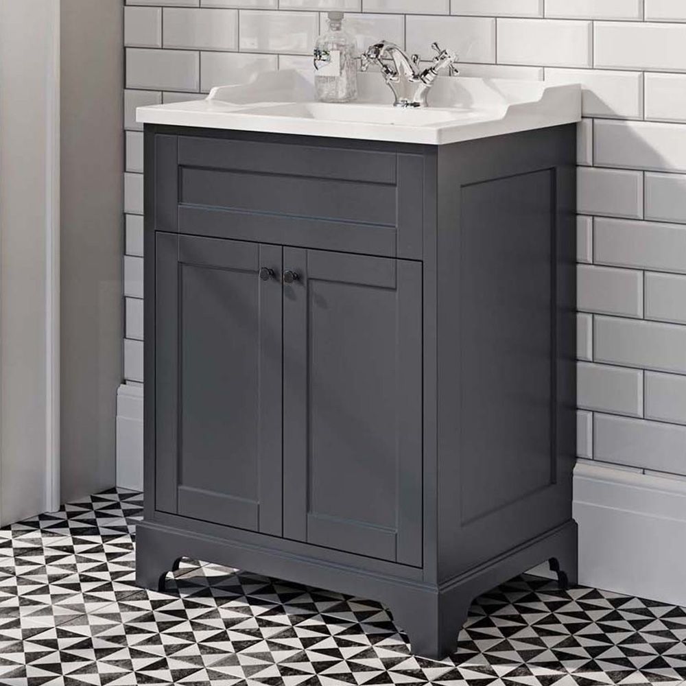 Granlusso Ailesbury 2-Door Floorstanding Vanity Unit Matt Grey