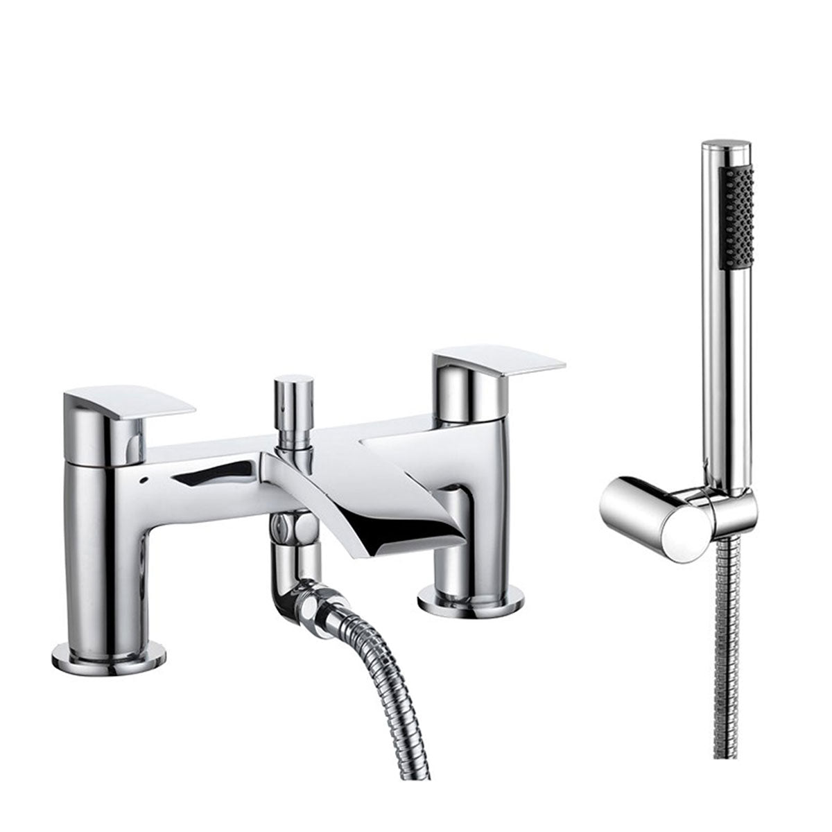 Granlusso Amalfi Chrome Bath Shower Mixer With Handset Kit