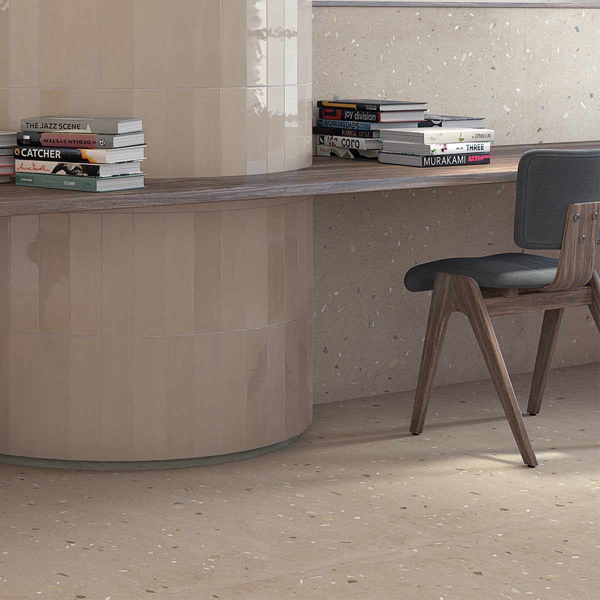 arcana croccante-r avellana terrazzo porcelain floor tile 80x80cm deluxe bathrooms ireland