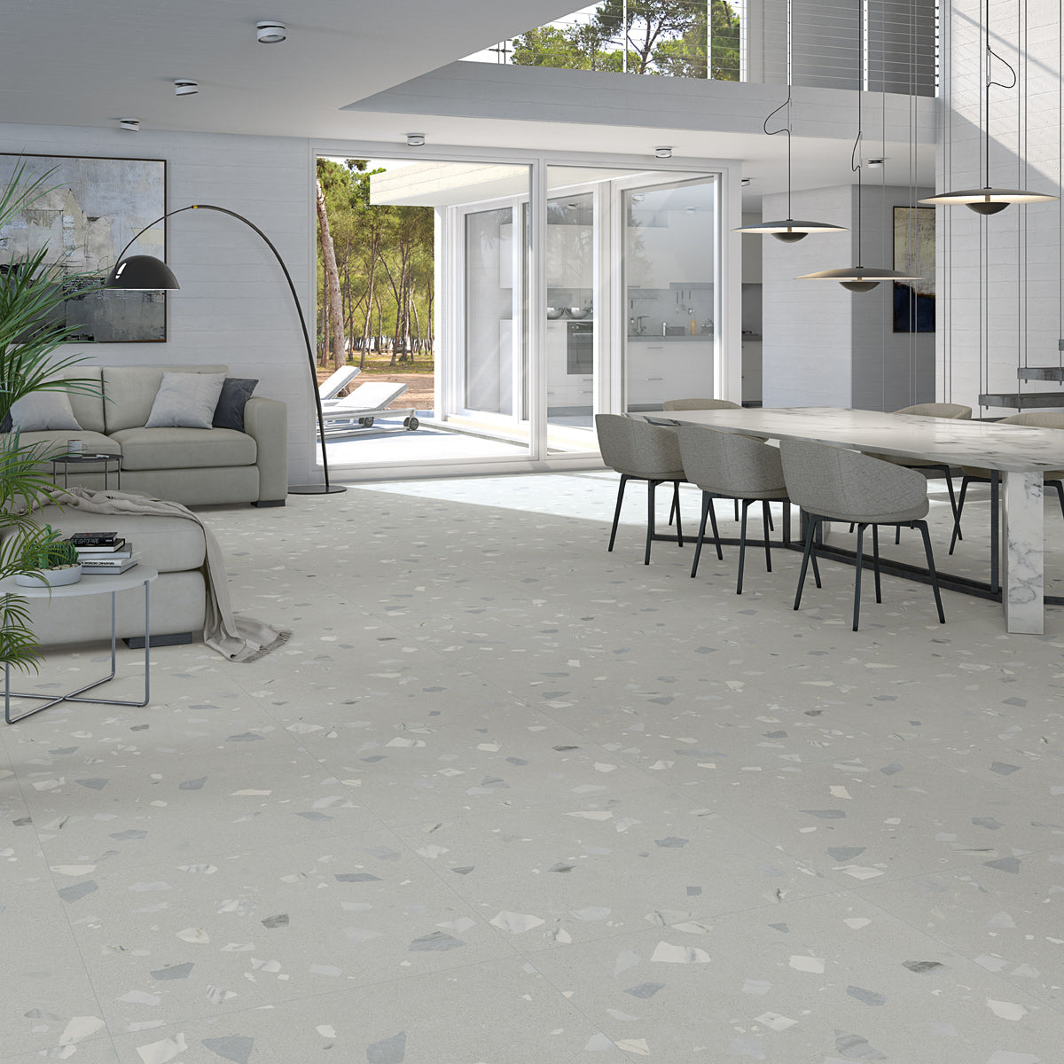 Arcana Ribe Gris Terrazzo Porcelain Tile 80x80cm