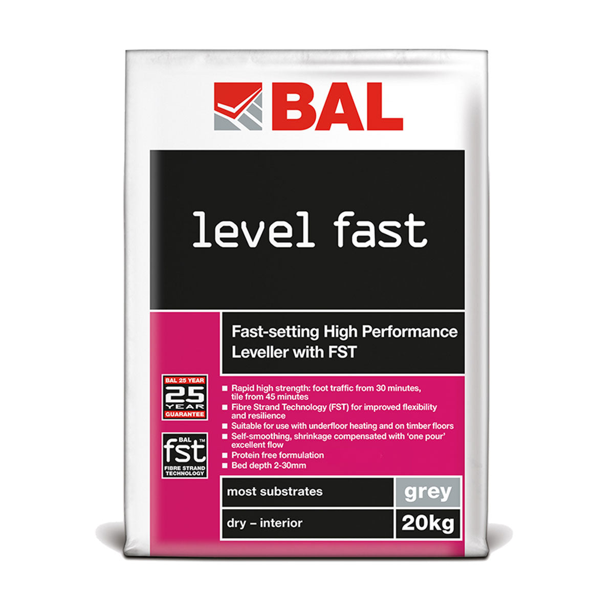 BAL Level Fast Floor Levelling Compound 20kg