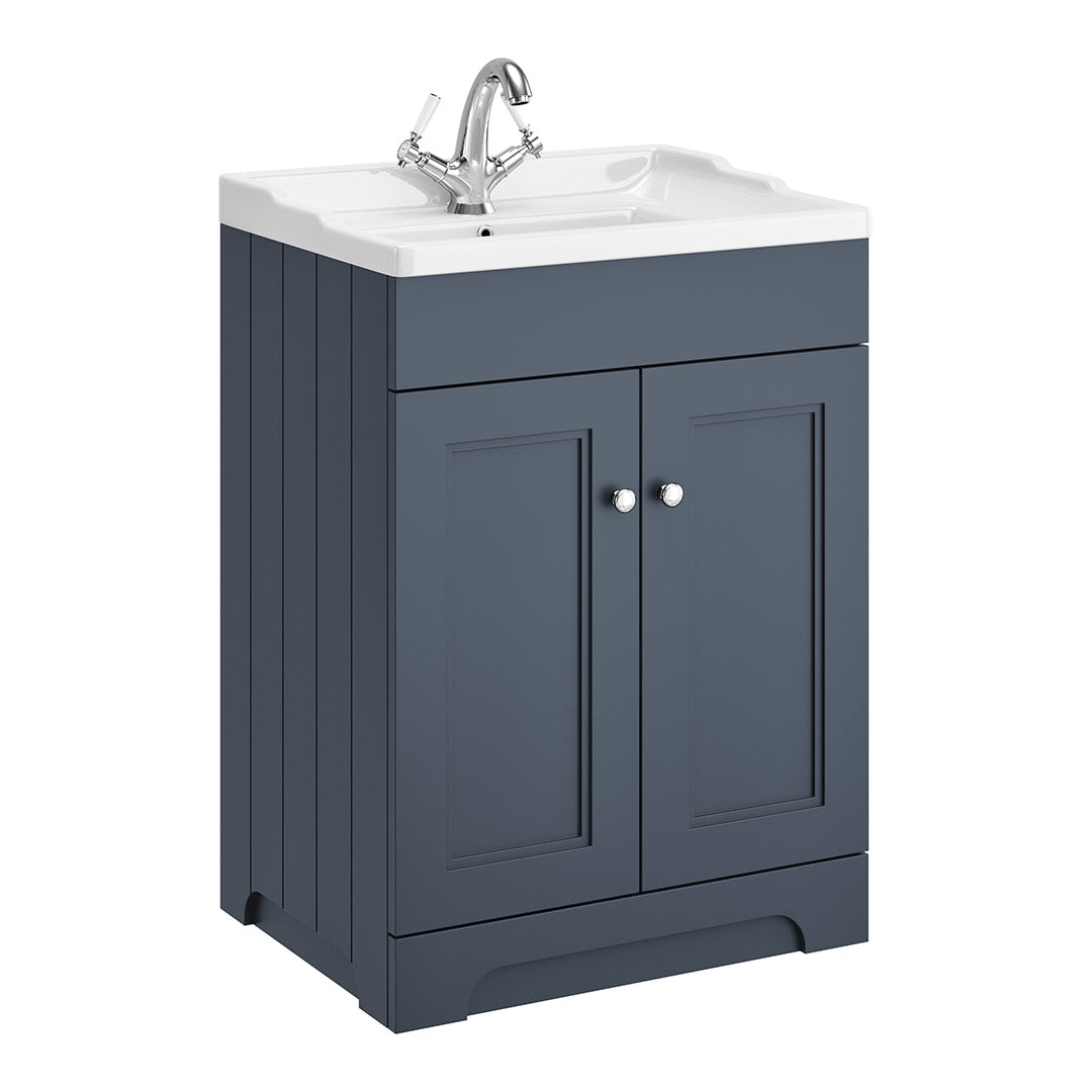 Belfry 600 2-Door Floorstanding Vanity Unit With Ceramic Basin blue