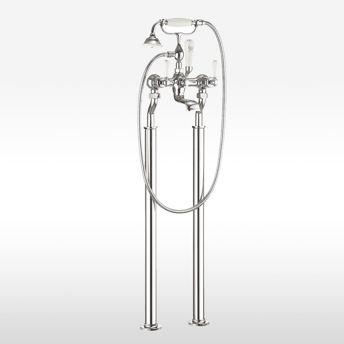 Crosswater Belgravia Lever Bath Shower Mixer With Handheld Kit - Chrome