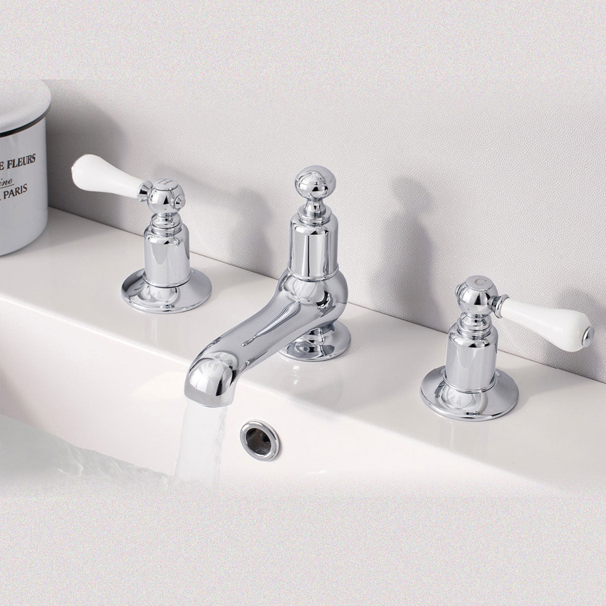 Crosswater Belgravia Lever 3 Tap Hole Basin Mixer Set With Pop Up Waste - Chrome