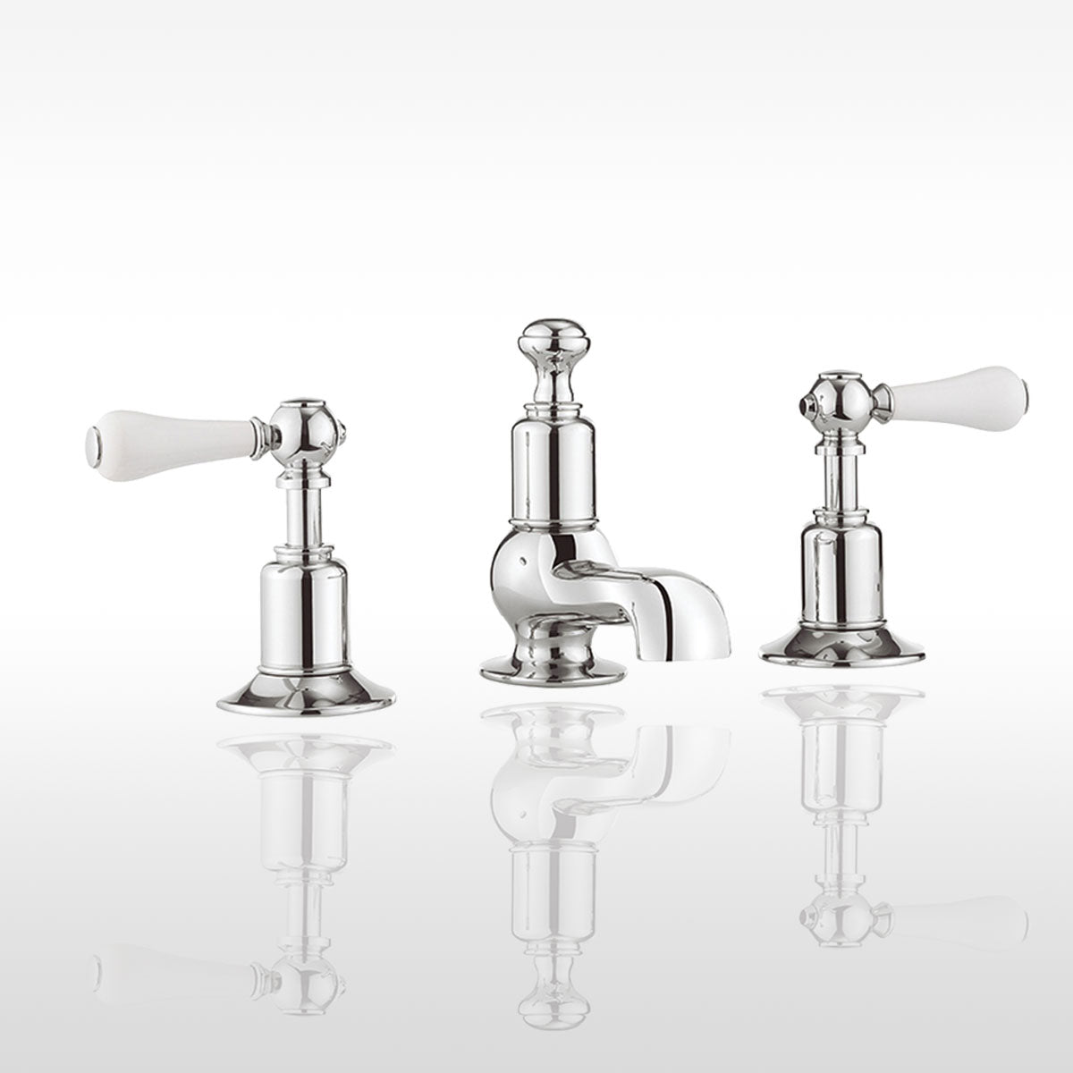 Crosswater Belgravia Lever 3 Tap Hole Basin Mixer Set With Pop Up Waste - Chrome