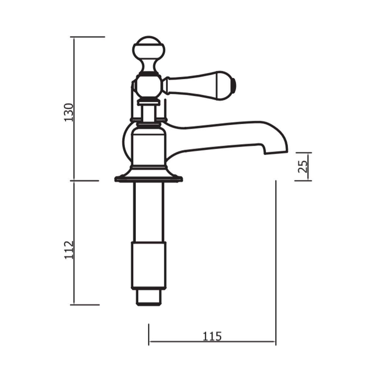 Crosswater Belgravia Lever 3 Tap Hole Basin Mixer Set With Pop Up Waste - Chrome