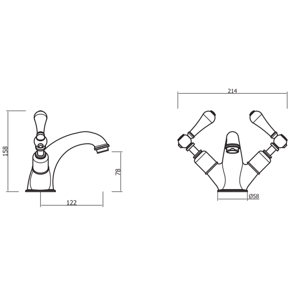 Crosswater Belgravia Lever Basin Mono Mixer With Pop Up Waste - Chrome
