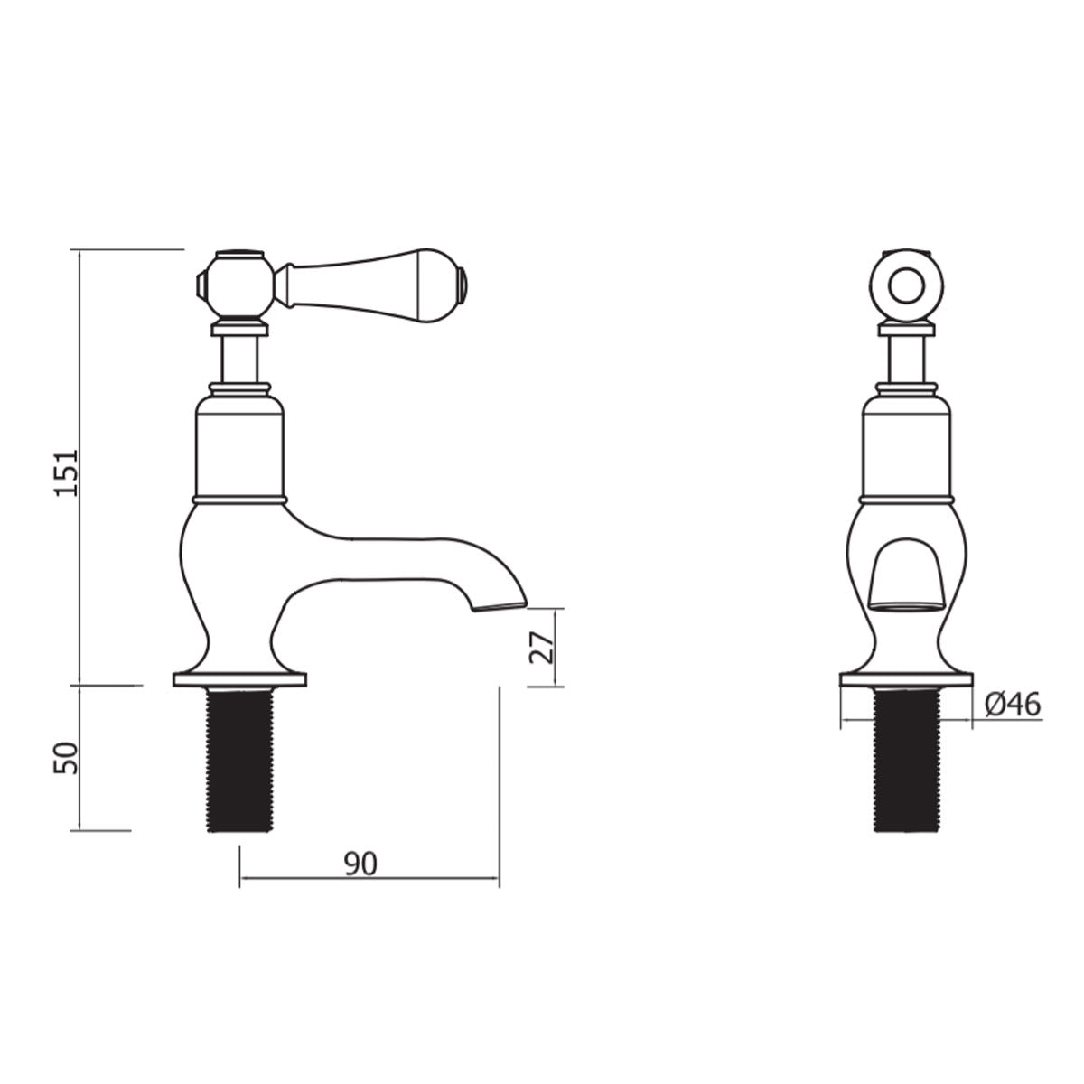 Crosswater Belgravia Cloakroom Lever Basin Taps