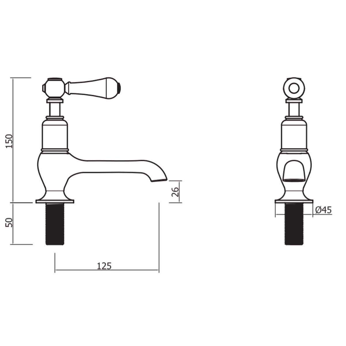 Belgravia Long Nose Lever Basin Taps