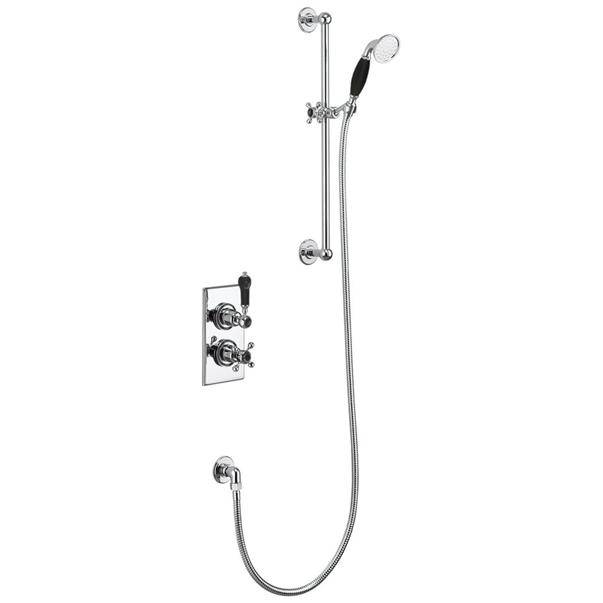 Burlington Trent Thermostatic Single Outlet Shower Valve with Slide Rail Handset Deluxe Bathrooms Ireland