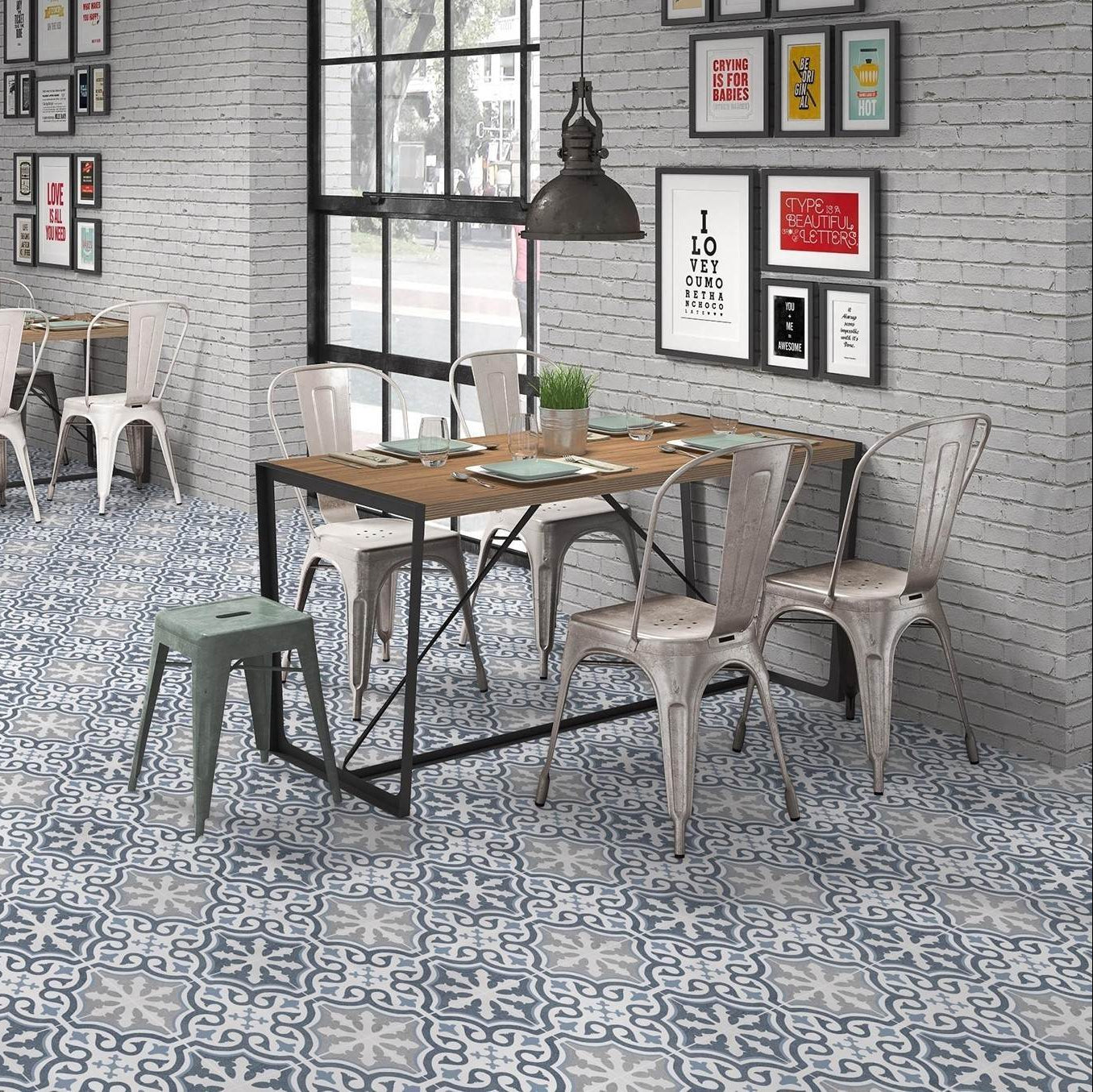 Briana Marine Matt Wall & Floor Porcelain Tile 45 x 45cm