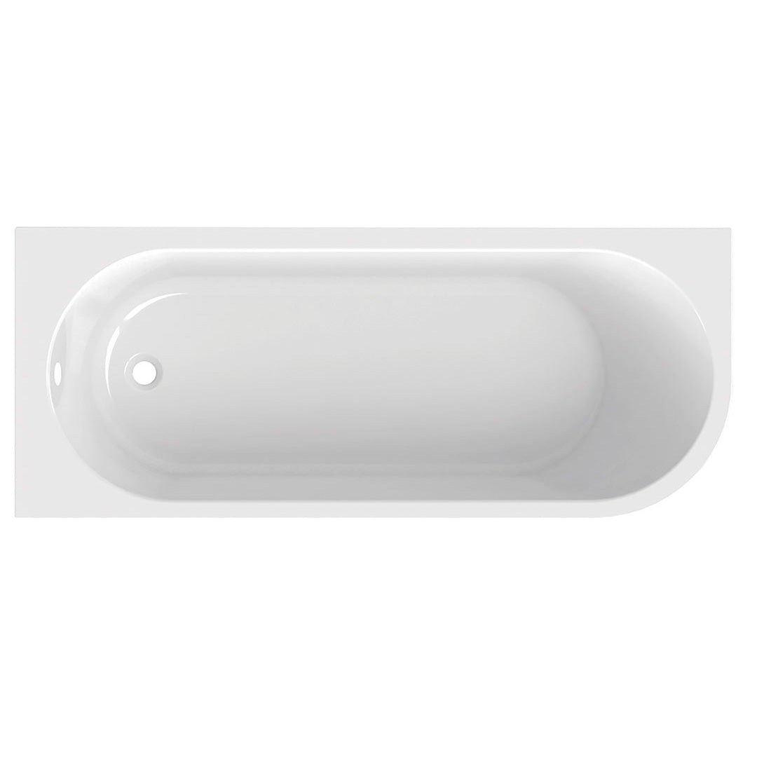 Brookvale Standard Curved J Shaped Bath With Bath Panel 1700x750mm White