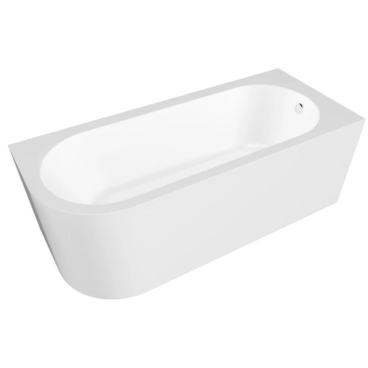 Brookvale Standard Curved J Shaped Bath With Bath Panel 1700 x 750mm White