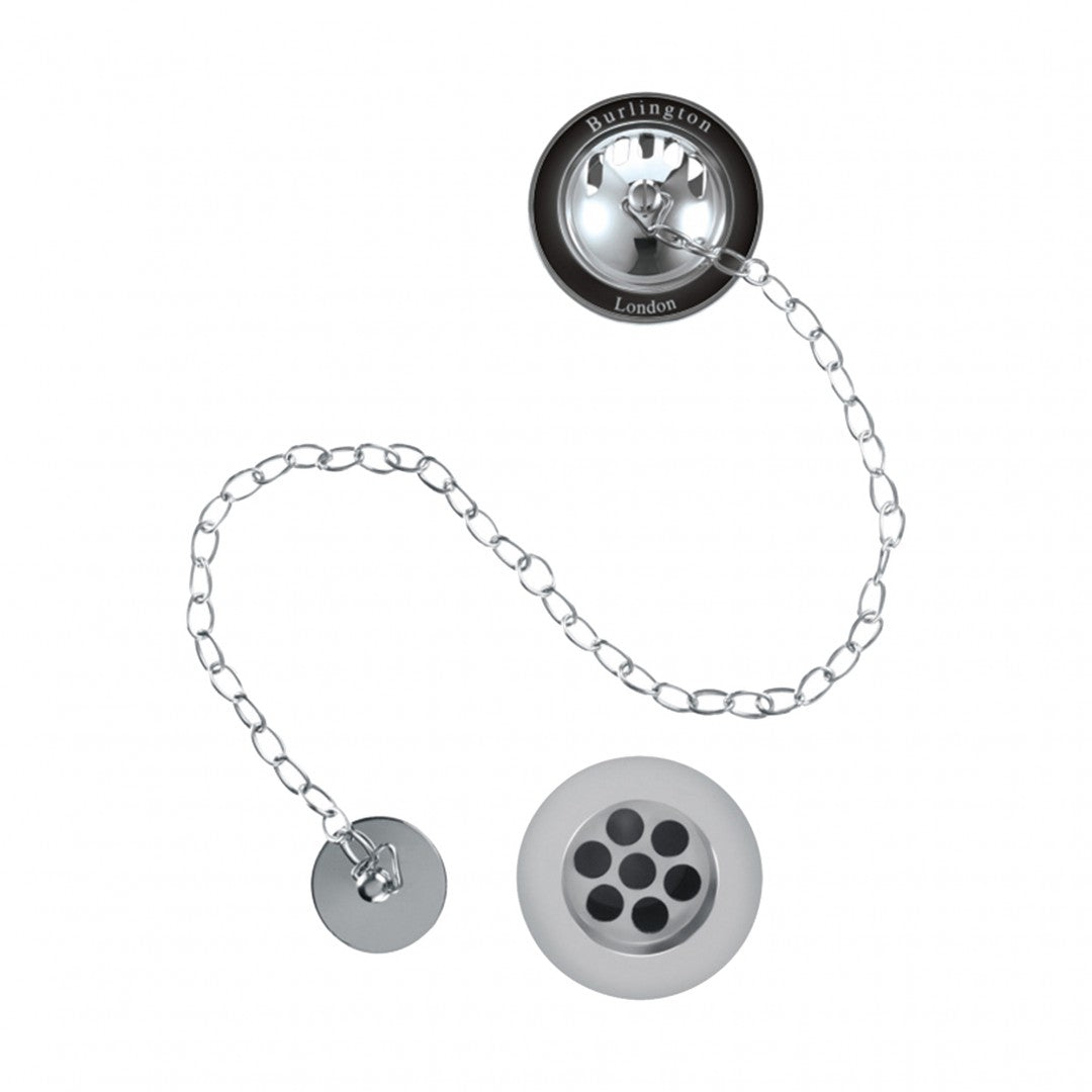 Burlington Bath Overflow Plug and Chain Deluxe Bathrooms Ireland