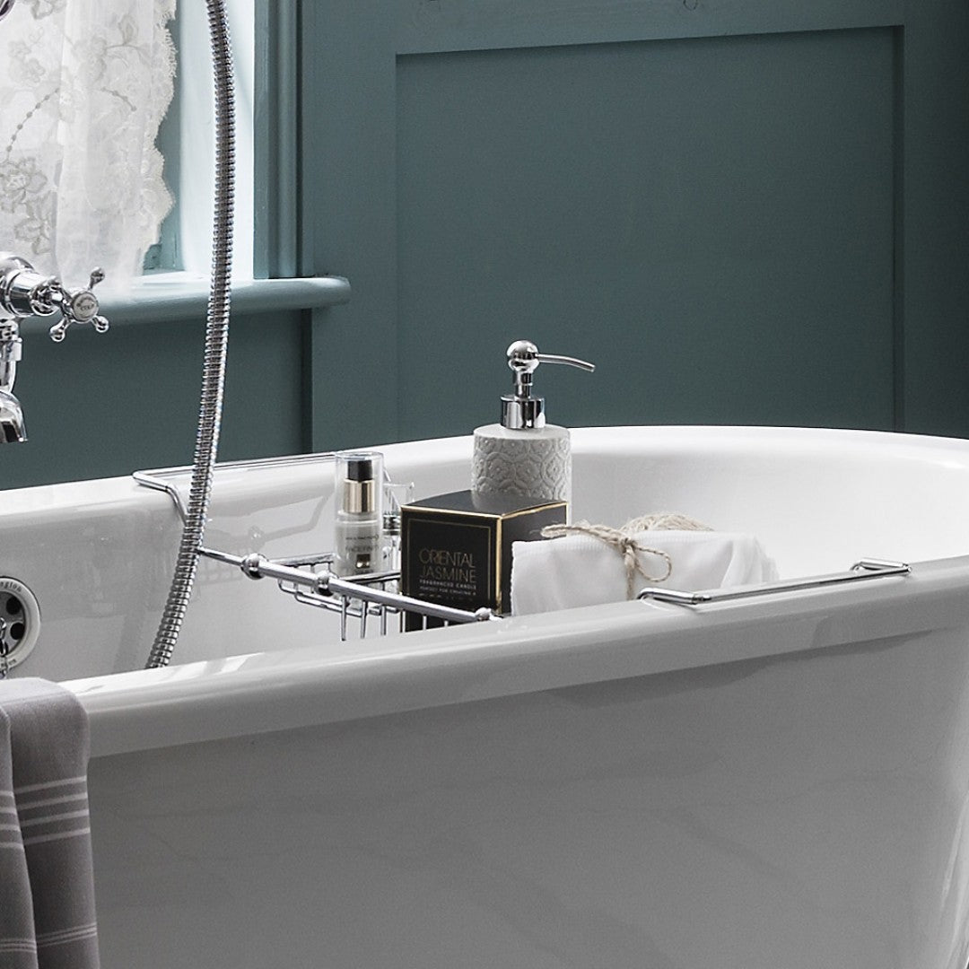 Burlington Extendable Bath Rack Brass Deluxe Bathrooms Ireland