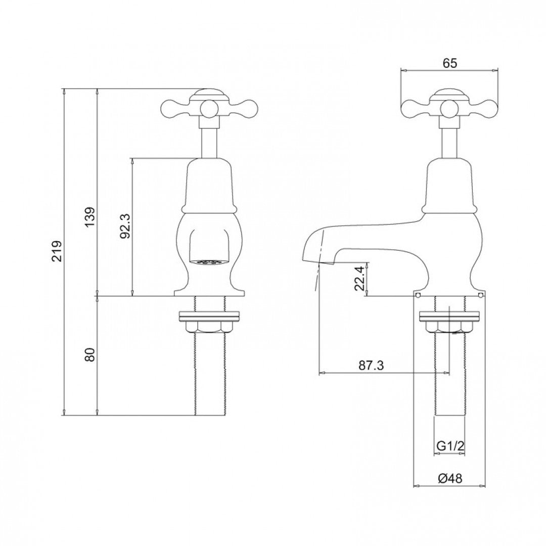 Burlington Claremont 3 Inch Basin Taps Deluxe Bathrooms Ireland