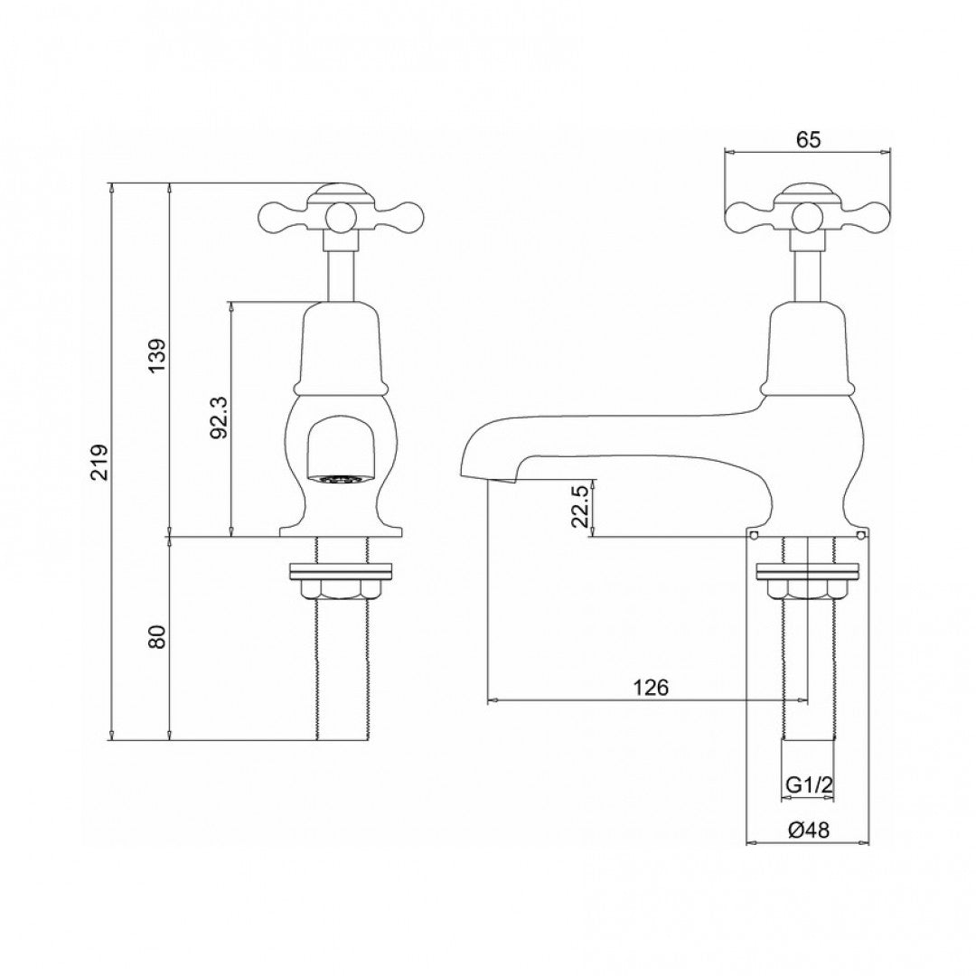 Burlington Claremont 5 Inch Basin Taps Deluxe Bathrooms Ireland
