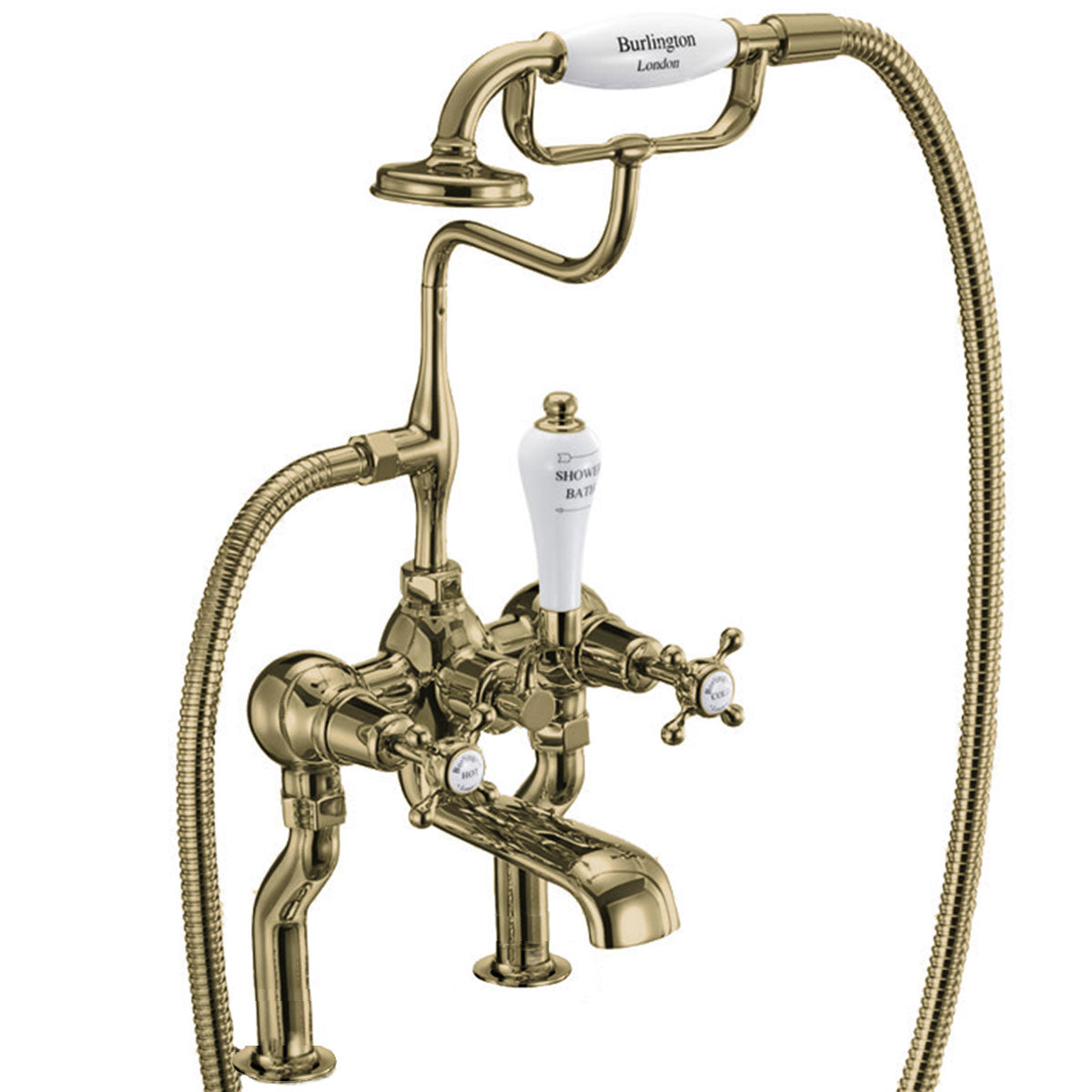 Burlington Claremont Deck Mounted Bath Shower Mixer With S Adjuster Deluxe Bathrooms Ireland