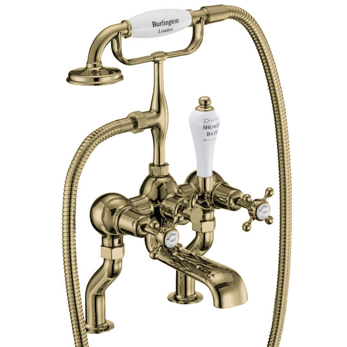 Burlington Claremont Deck Mounted Bath Shower Mixer With S Adjuster Deluxe Bathrooms Ireland