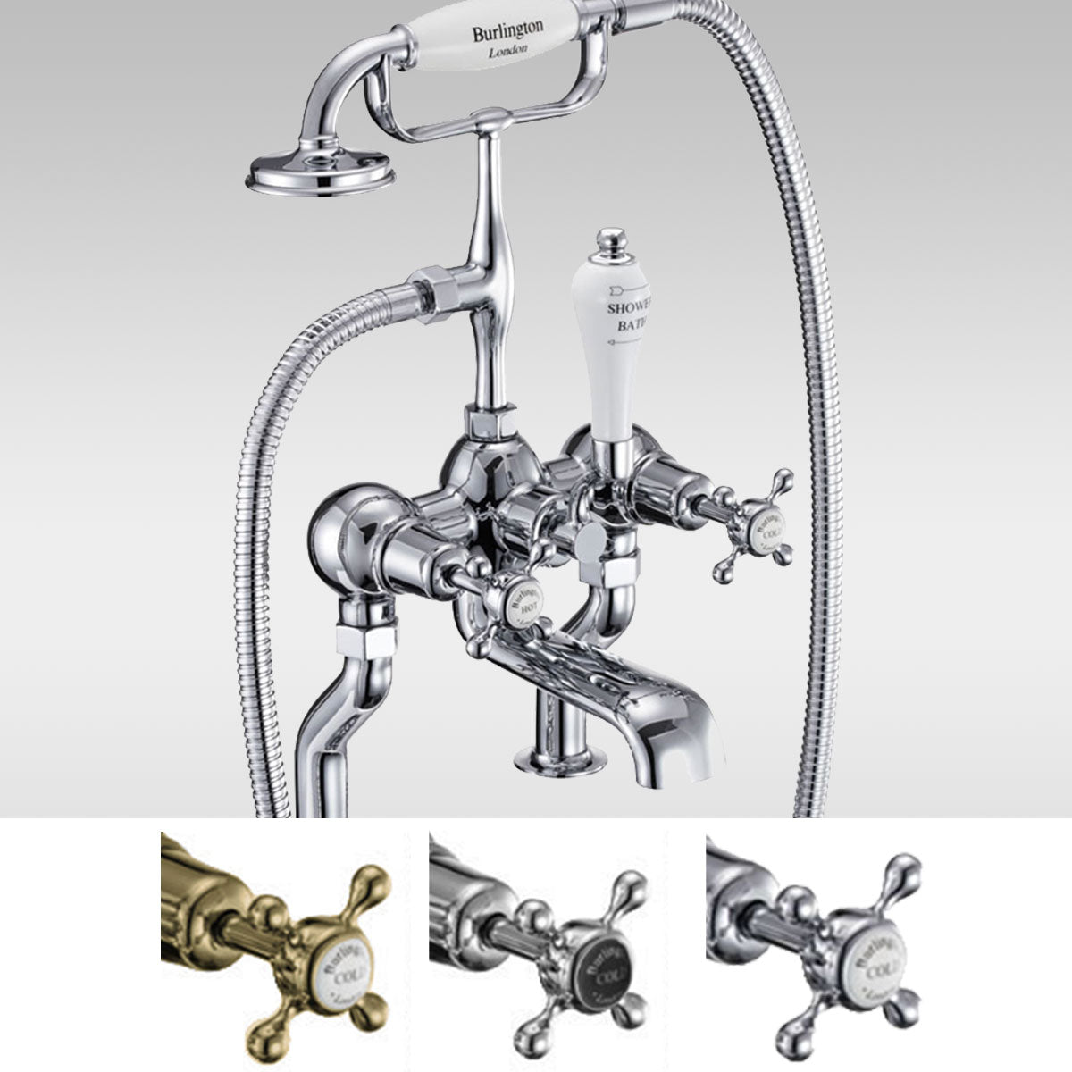 Burlington Claremont Deck Mounted Bath Shower Mixer With S Adjuster Deluxe Bathrooms Ireland