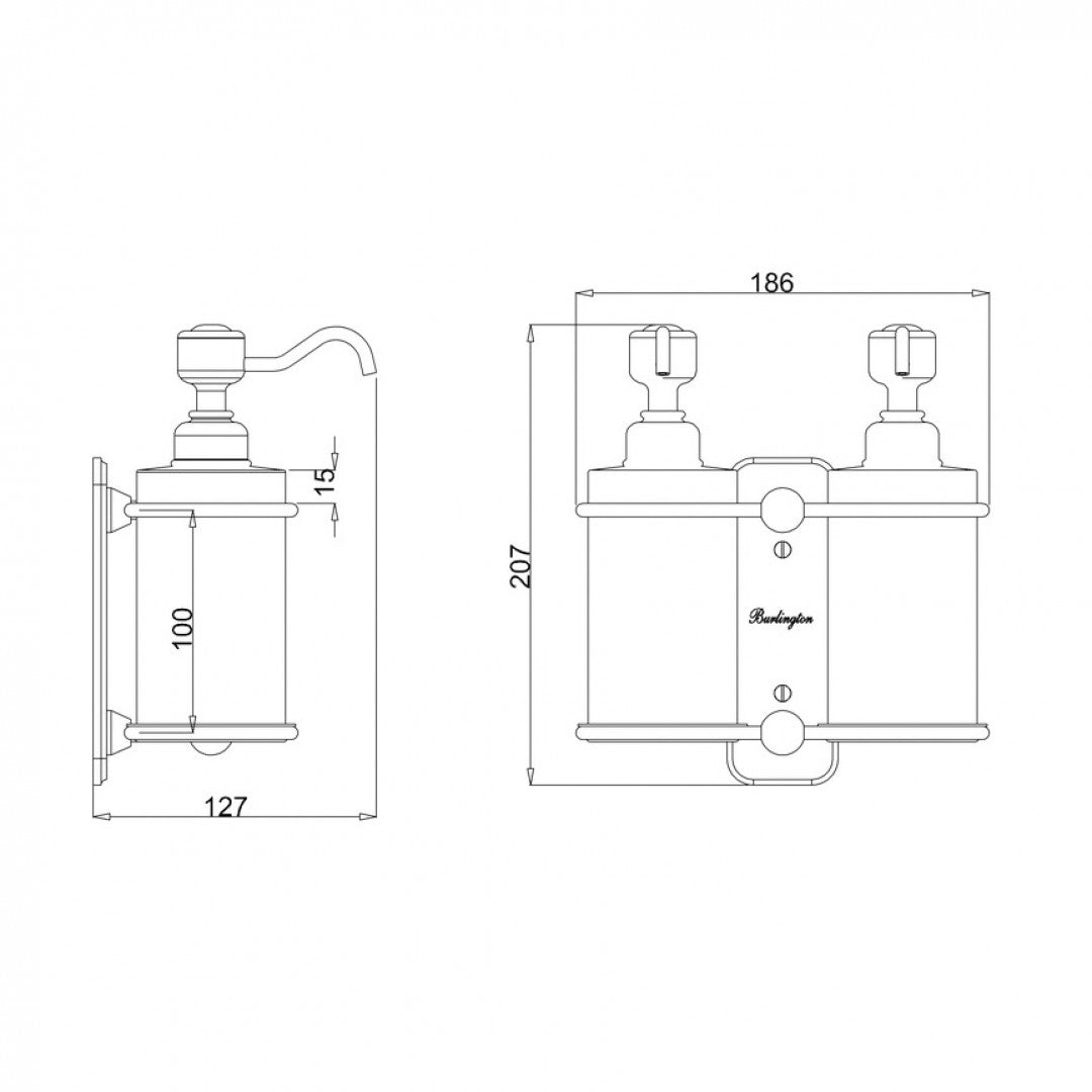 Burlington Double Soap Dispenser Deluxe Bathrooms Ireland