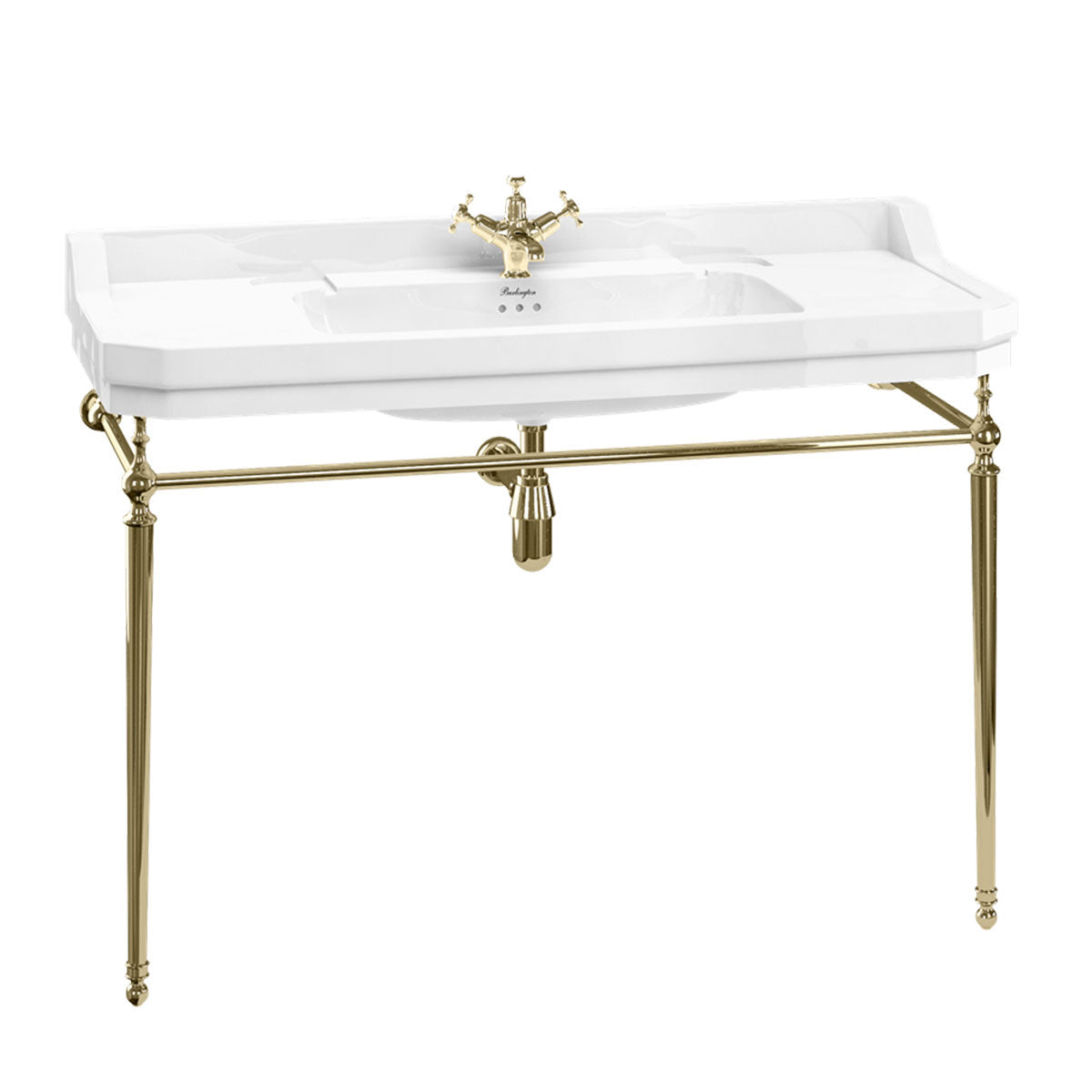 Burlington Edwardian White Basin With Standard gold Basin Washstand Deluxe Bathrooms Ireland