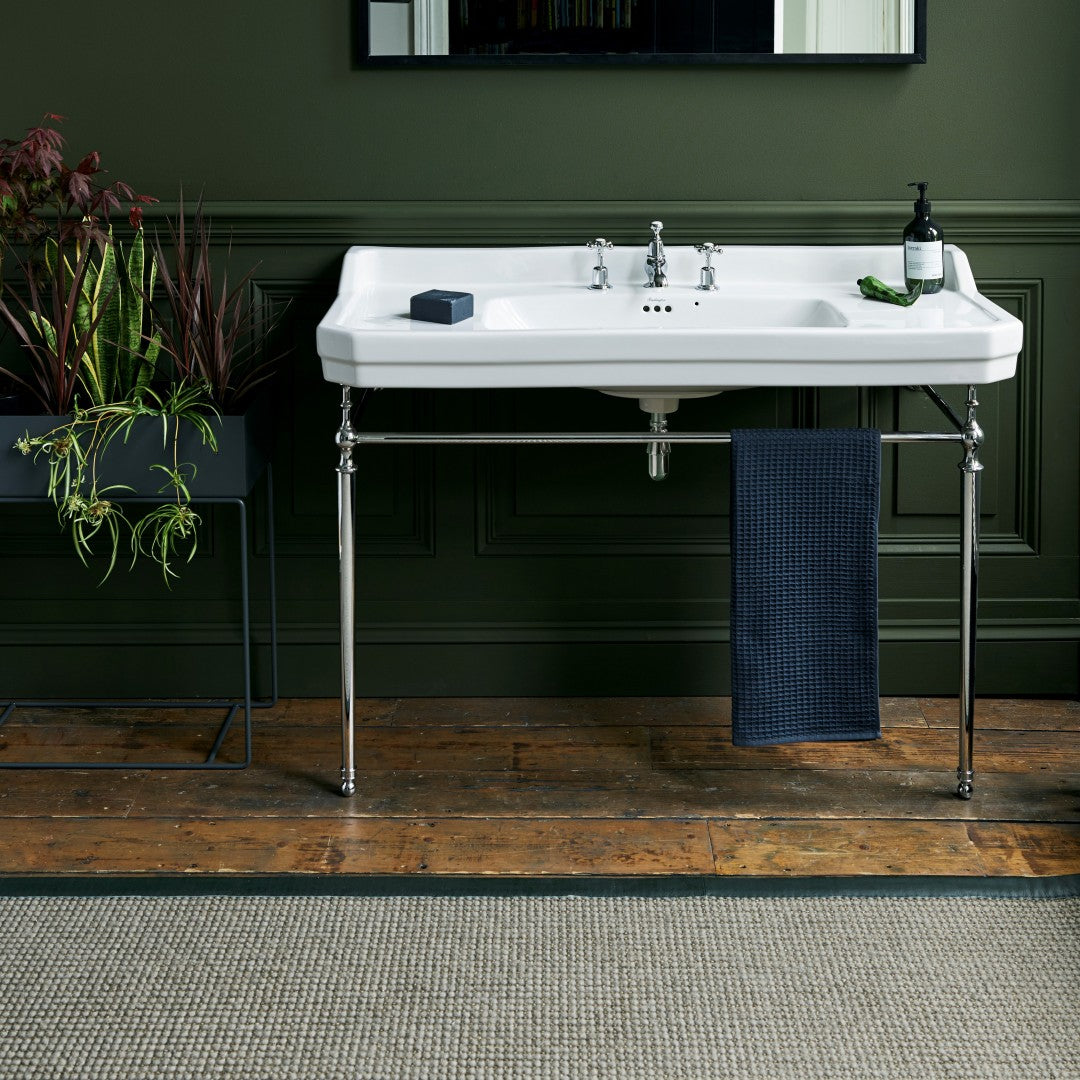 Burlington Edwardian White Basin With Standard Chrome Basin Washstand Deluxe Bathrooms Ireland