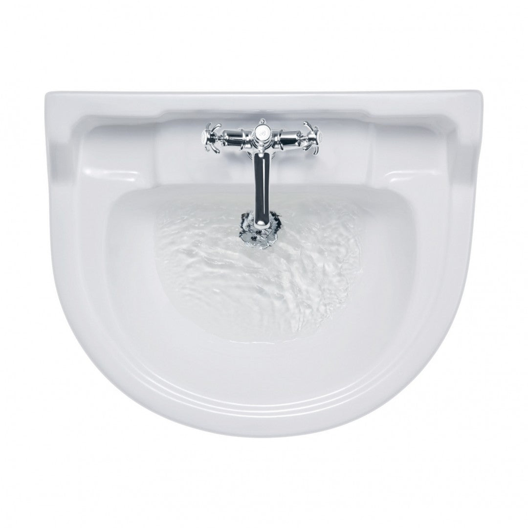 Burlington Edwardian 560mm White Round Basin With Standard Pedestal Deluxe Bathrooms Ireland