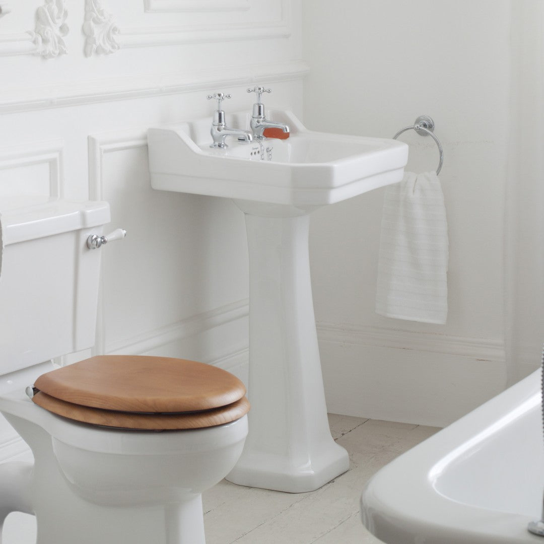 Burlington Edwardian Rectangular White Basin With Standard Pedestal Deluxe Bathrooms Ireland