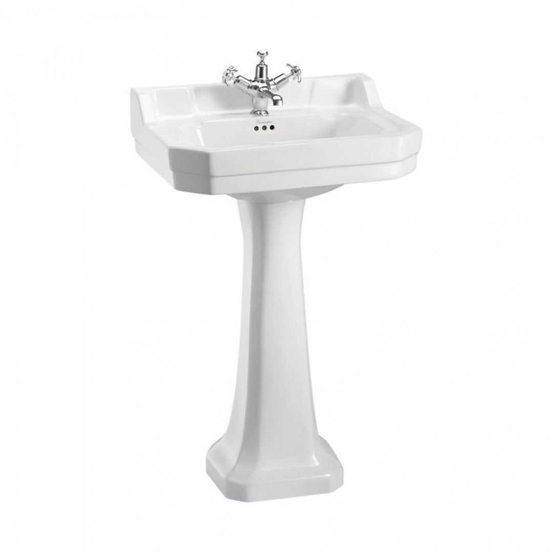 Burlington Edwardian Rectangular White Basin With Standard Pedestal Deluxe Bathrooms Ireland