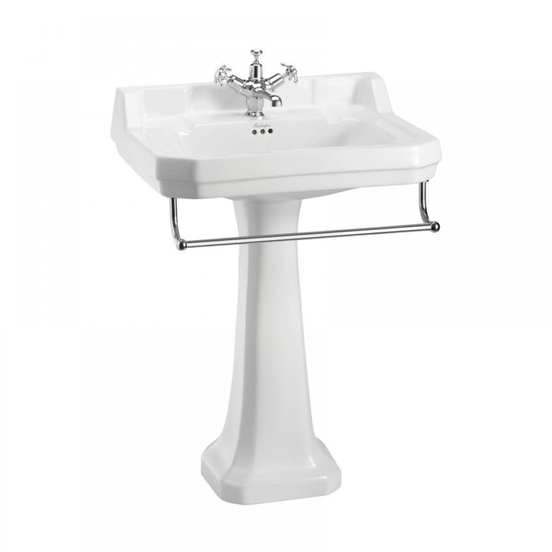 Burlington Edwardian Rectangular White Basin With Standard Pedestal Deluxe Bathrooms Ireland