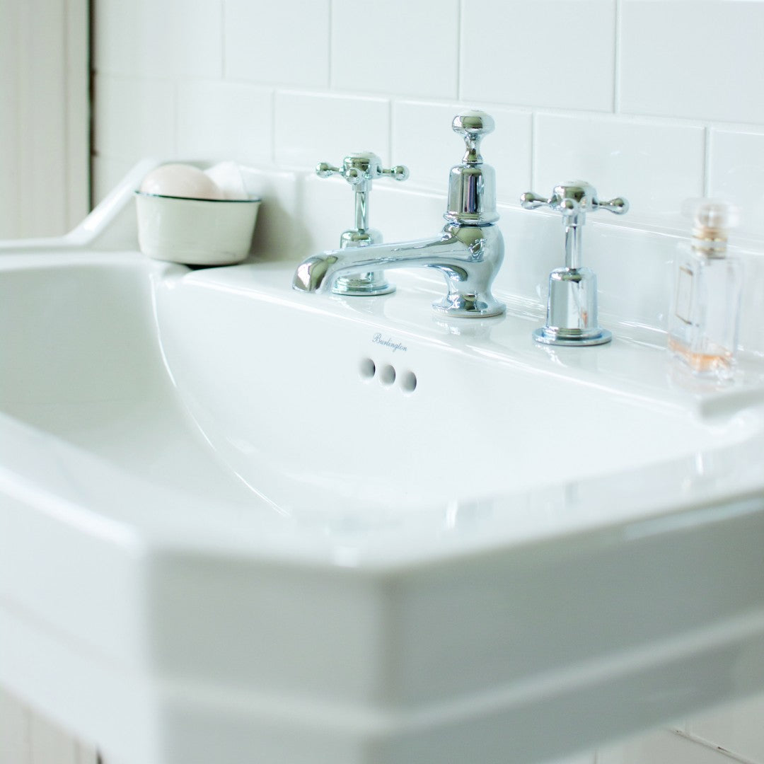 Burlington Edwardian Rectangular White Basin With Standard Pedestal Deluxe Bathrooms Ireland
