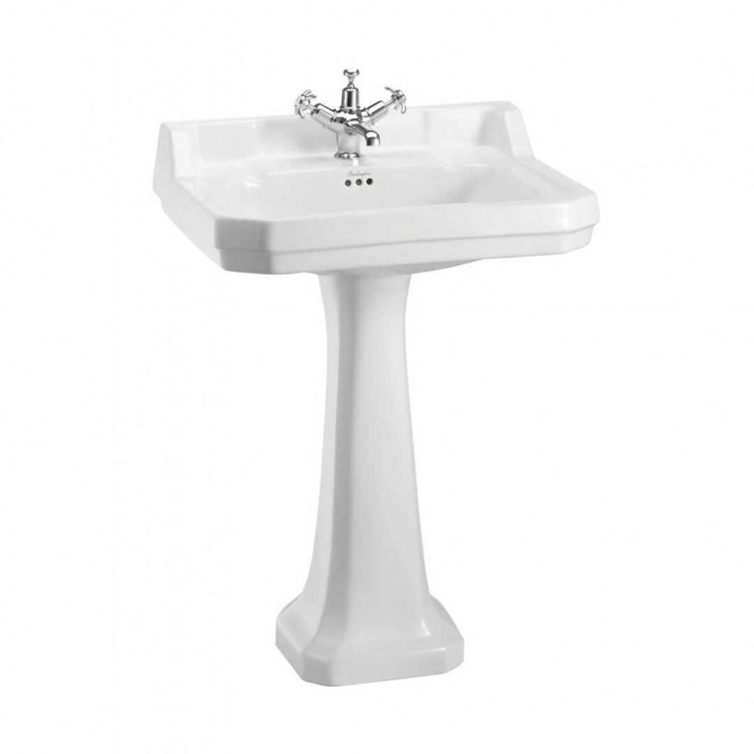 Burlington Edwardian Rectangular White Basin With Standard Pedestal Deluxe Bathrooms Ireland