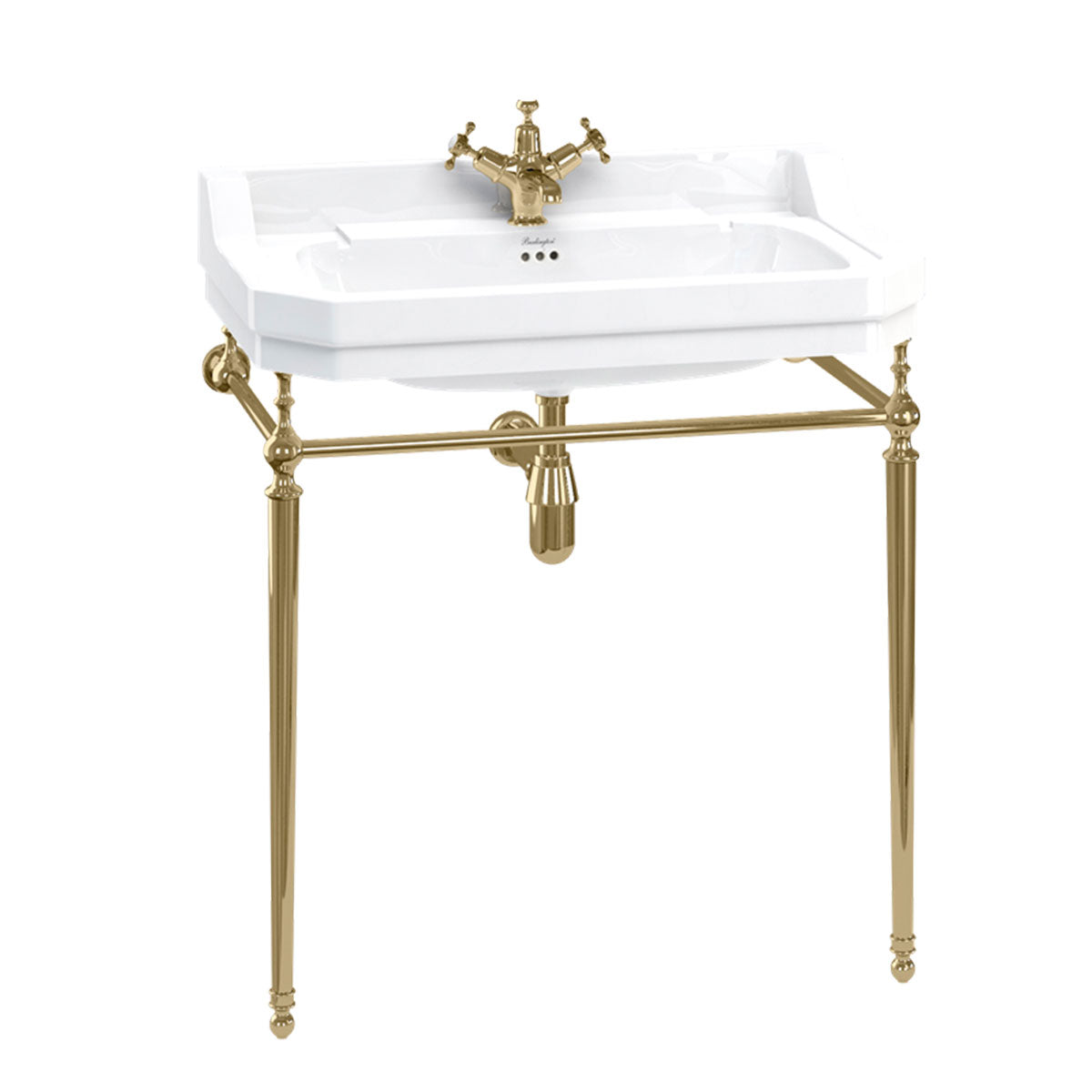 Burlington Edwardian White Basin With Standard Gold Basin Washstand Deluxe Bathrooms Ireland
