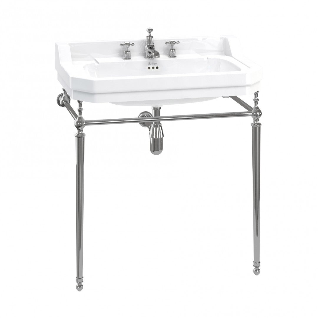 Burlington Edwardian White Basin With Standard Chrome Basin Washstand Deluxe Bathrooms Ireland
