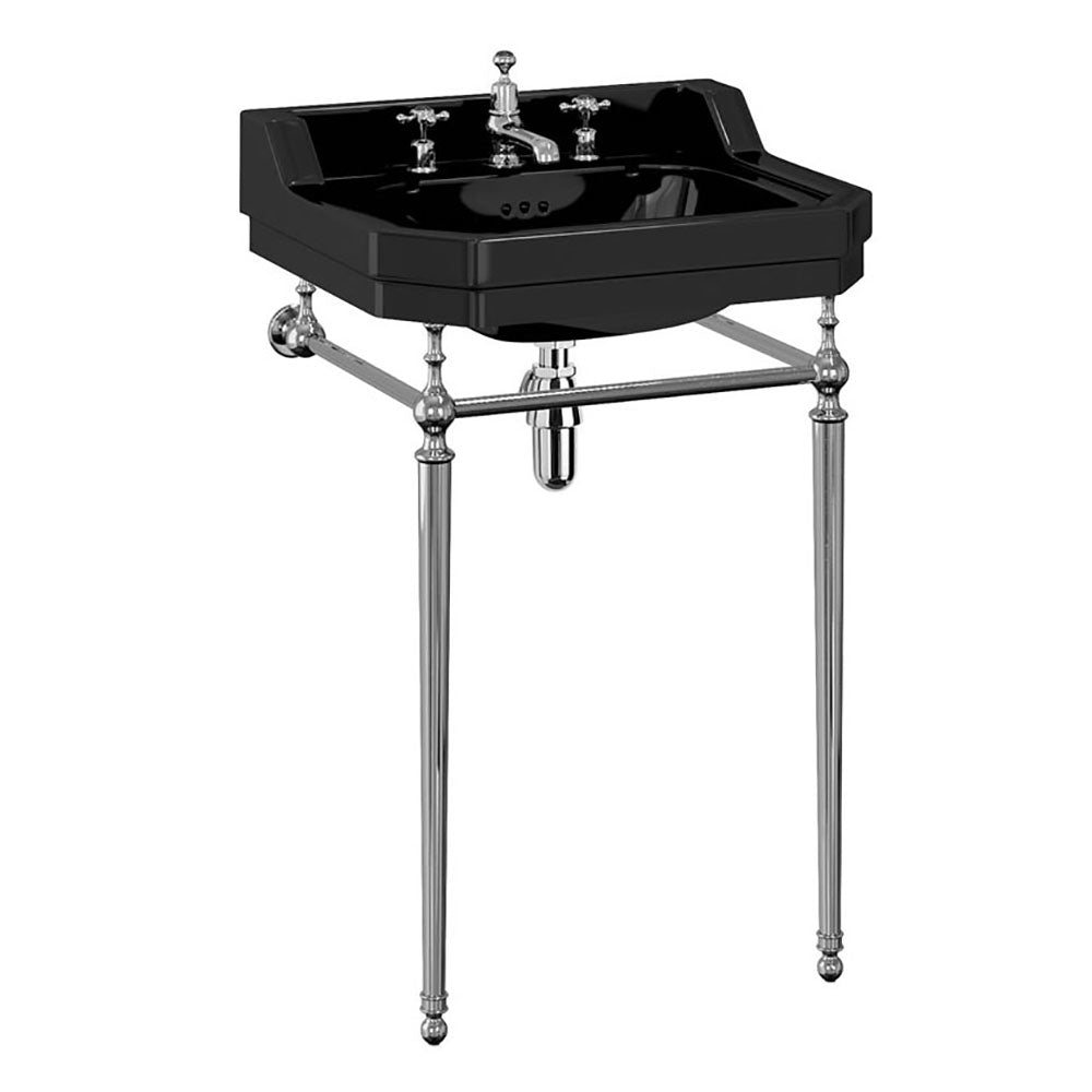 Burlington Jet Edwardian Black Rectangular Basin With Wash Stand Deluxe Bathrooms Ireland