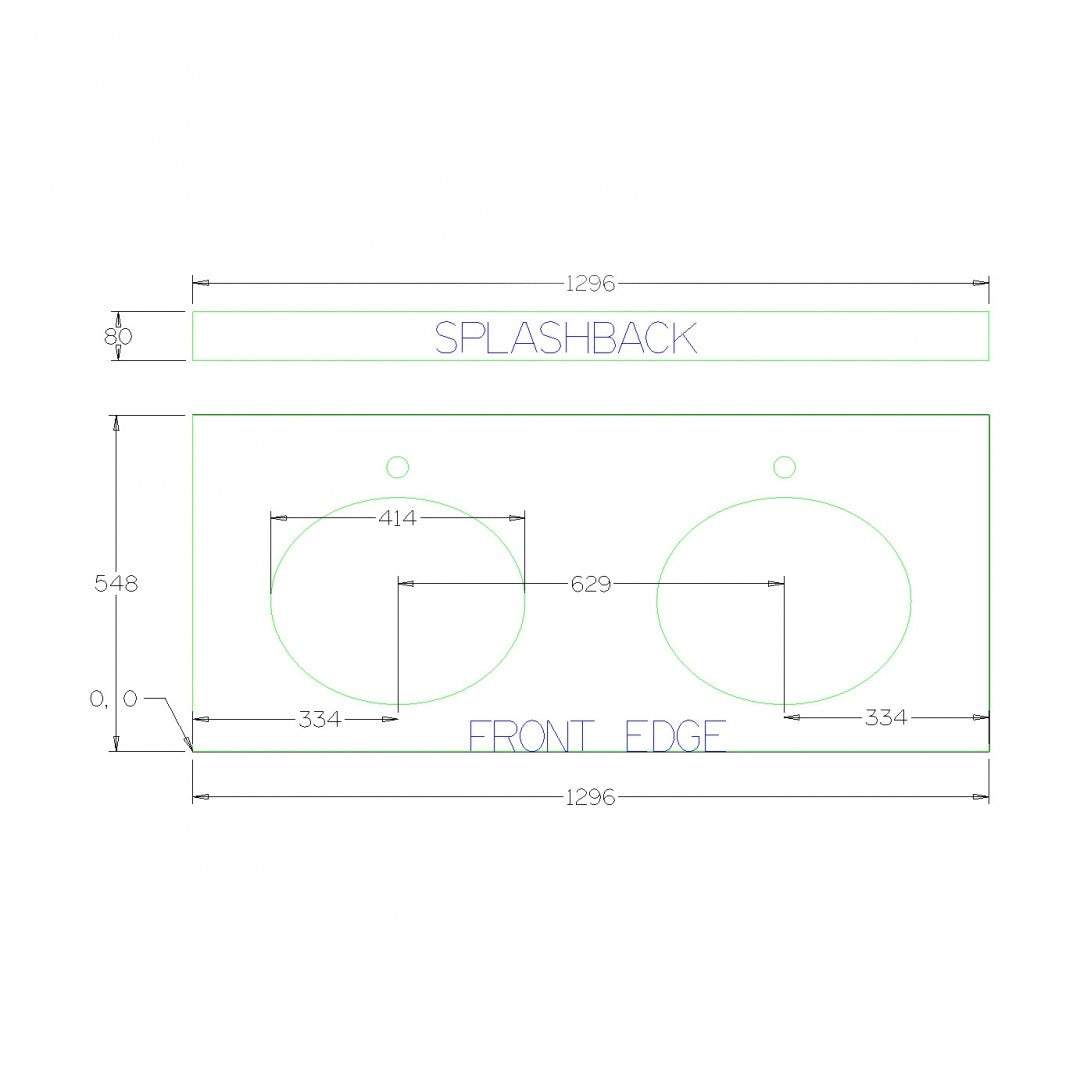 Burlington 1300 Floor Standing Vanity Unit With White Marble Worktop & Double Integrated Basin Deluxe Bathrooms Ireland