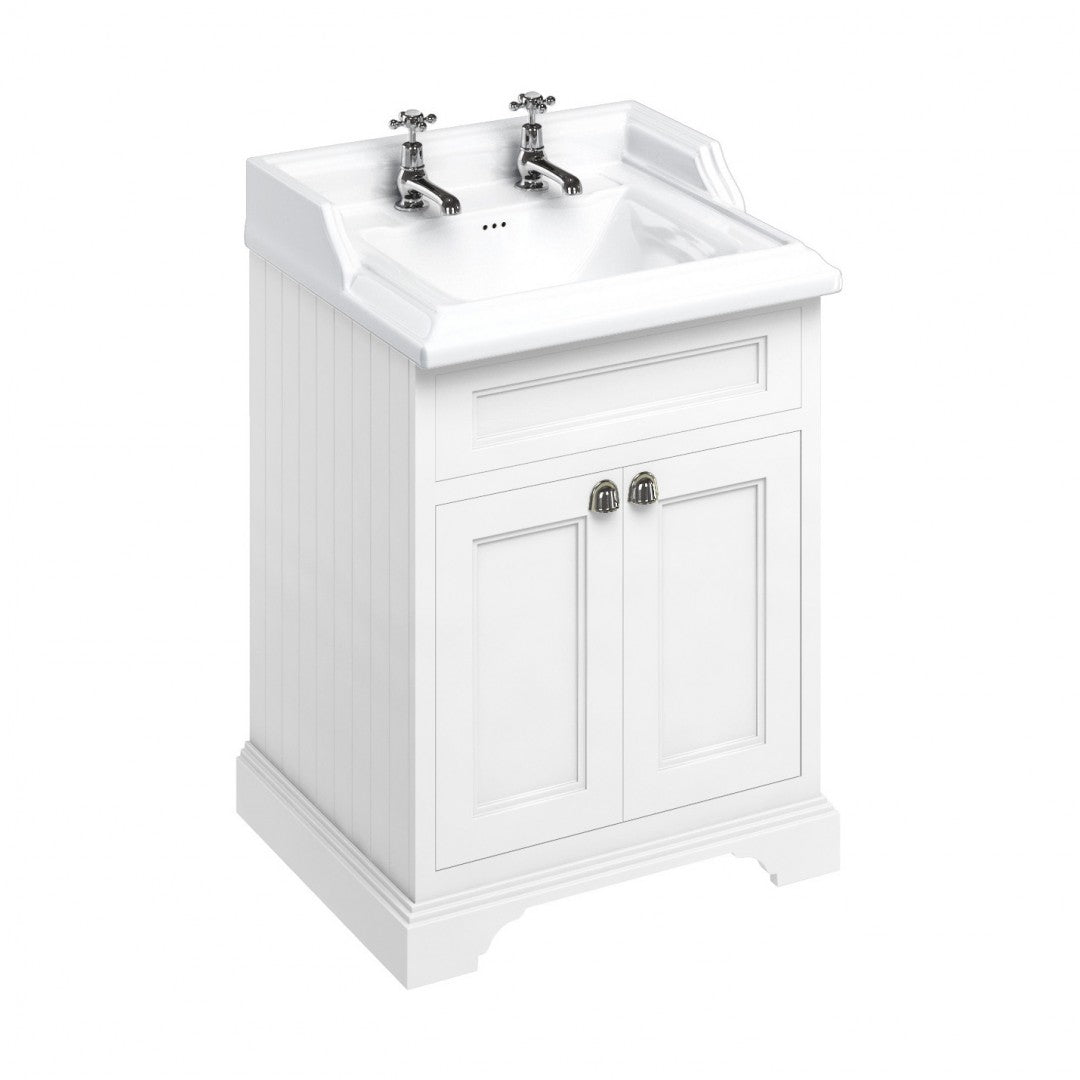 Burlington Floor Standing 650 Two Door Vanity Unit and Classic Basin With Overflow Deluxe Bathrooms Ireland