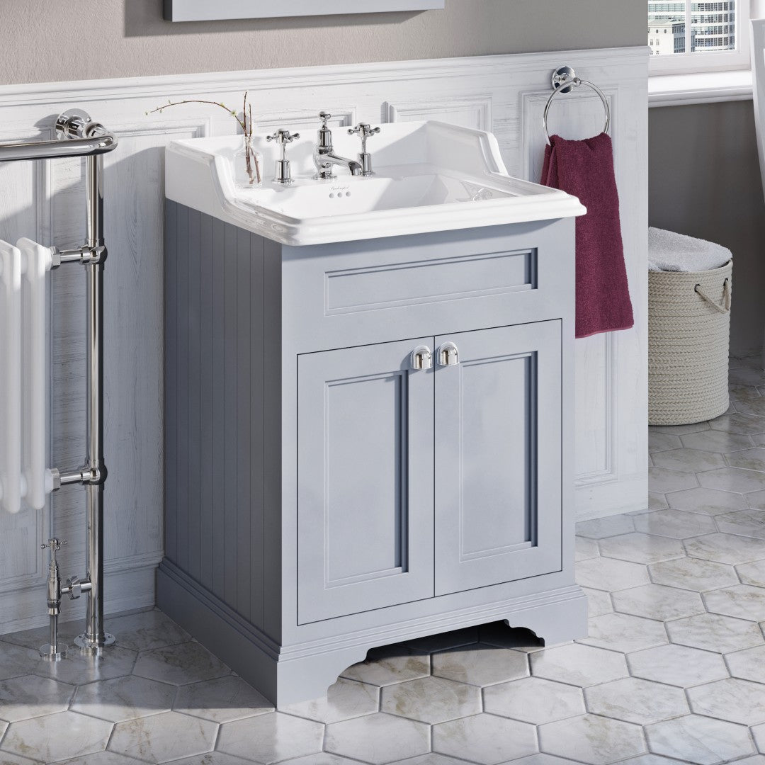 Burlington Floor Standing 650 Two Door Vanity Unit and Classic Basin With Overflow Deluxe Bathrooms Ireland