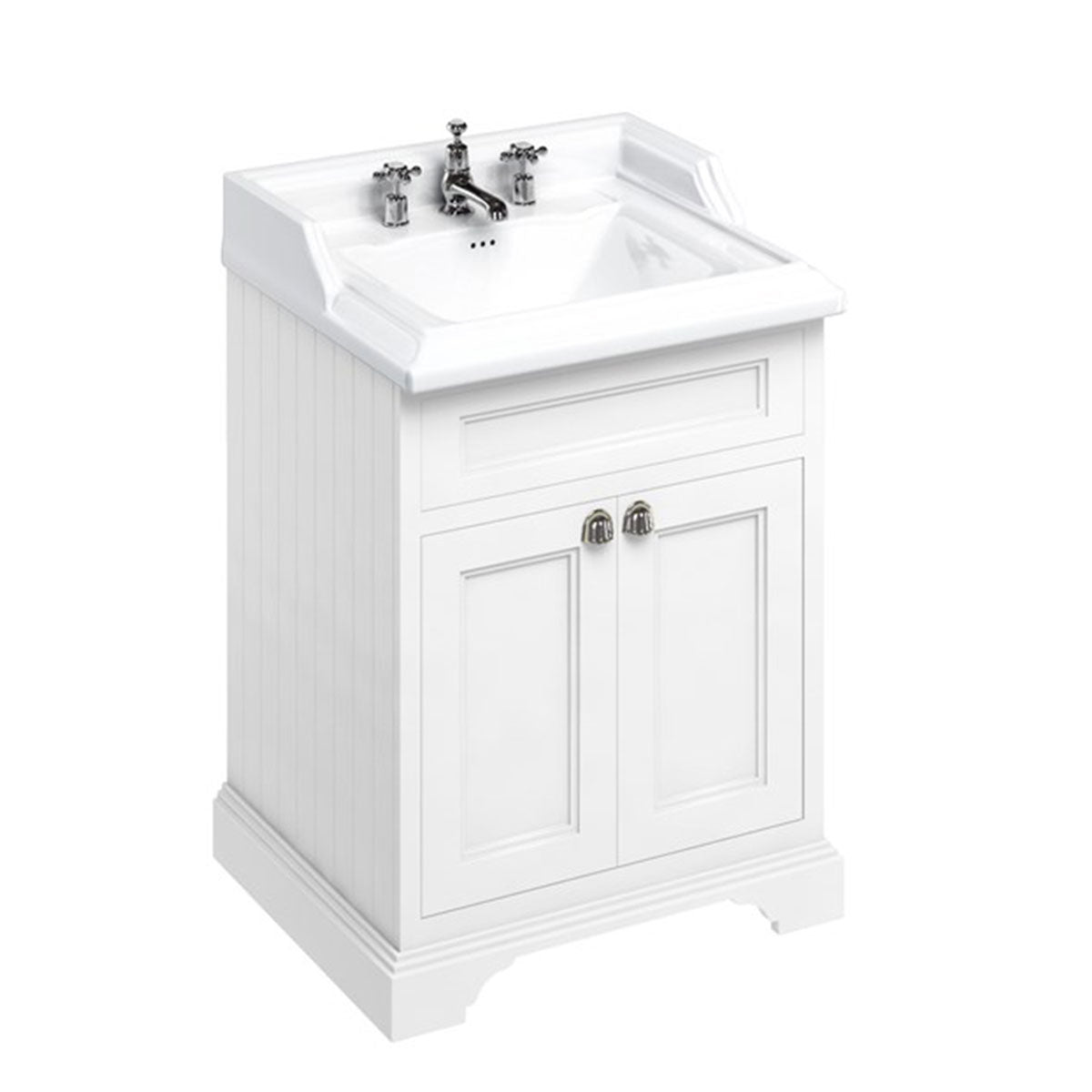Burlington Floor Standing 650 Two Door Vanity Unit and Classic Basin With Overflow Deluxe Bathrooms Ireland