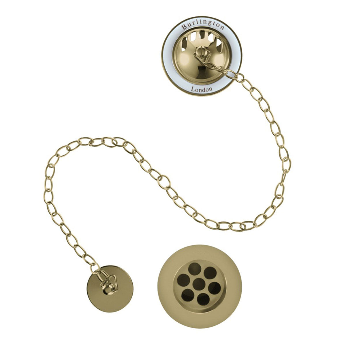 Burlington Bath Overflow Plug and Chain Deluxe Bathrooms Ireland