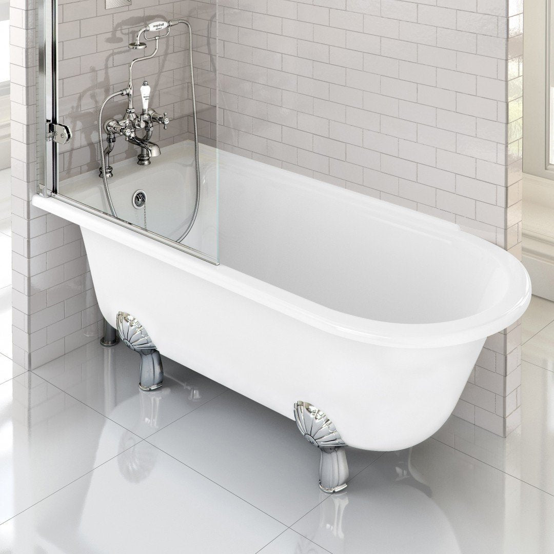 Burlington Hampton Back to Wall Showering Bath With Standard Feet Deluxe Bathrooms Ireland