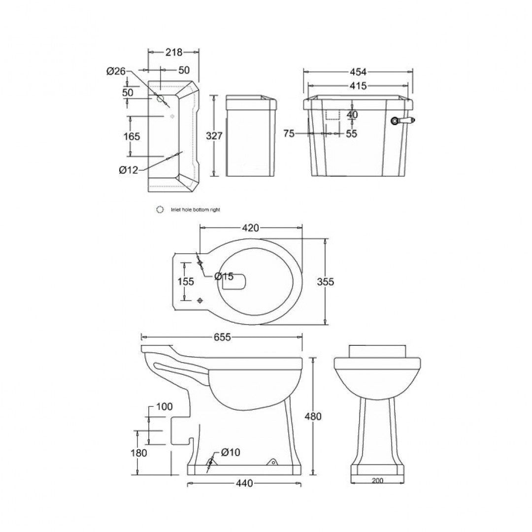 Burlington Comfort Height Low Level Toilet Traditional Deluxe Bathrooms Ireland