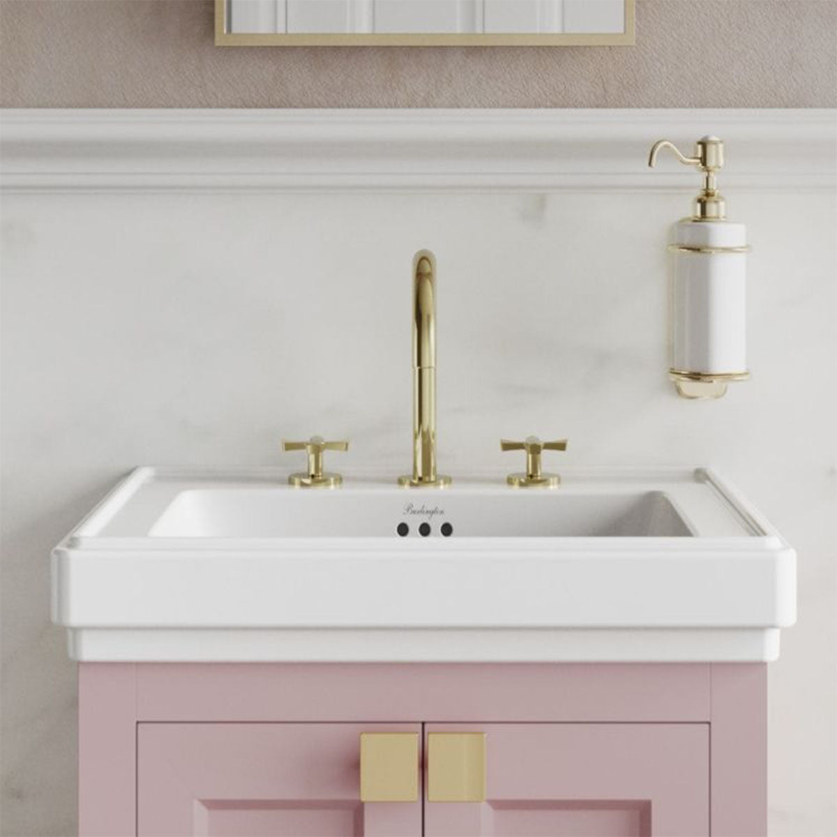 burlington riviera 3 hole crosshead basin mixer gold lifestyle Deluxe Bathrooms Ireland