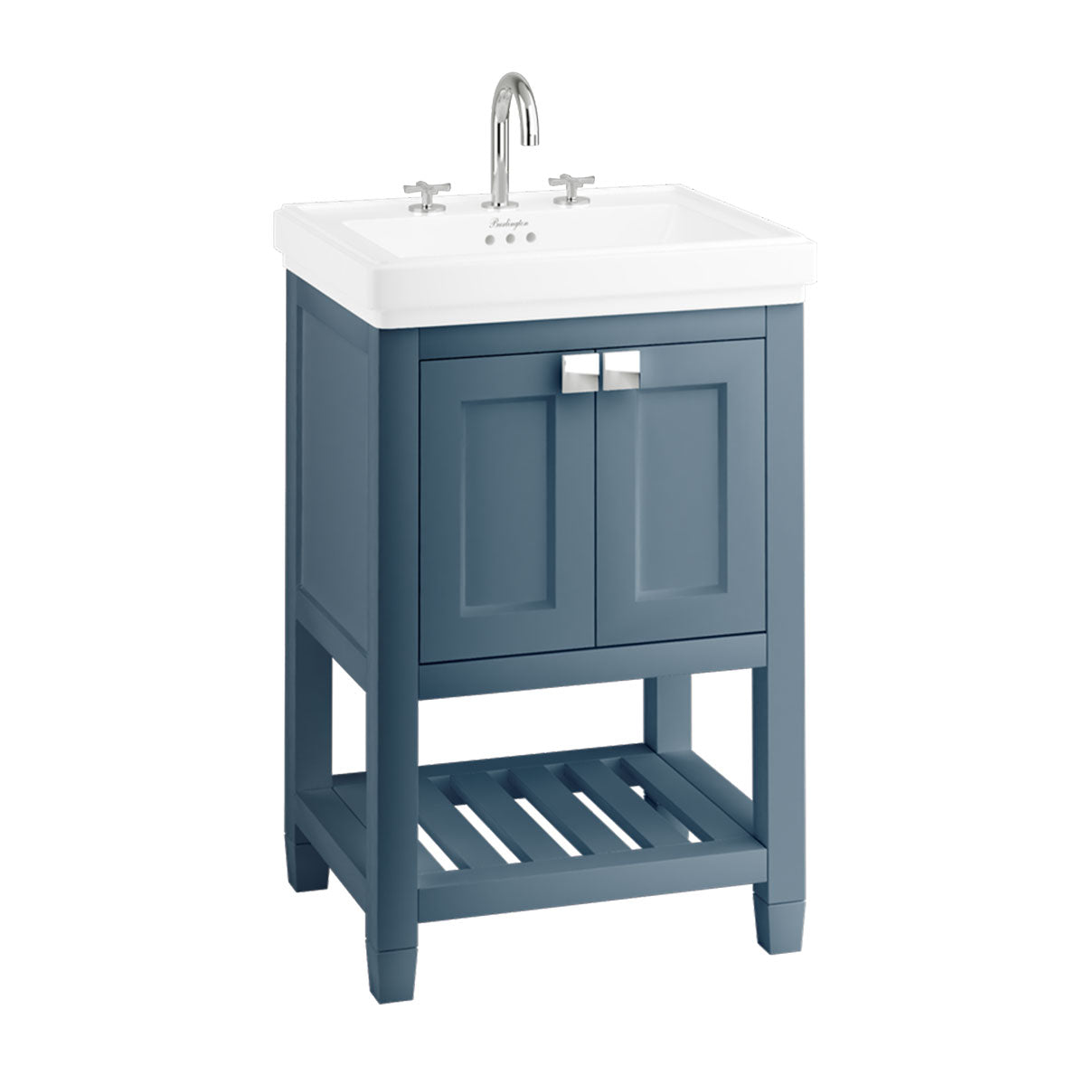 Burlington Riviera 2 Door Floorstanding Vanity Unit with Square Basin matt blue Deluxe Bathrooms Ireland