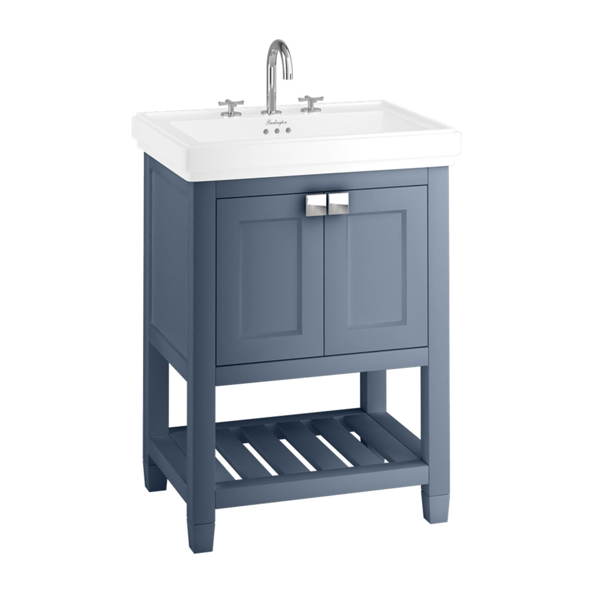 Burlington Riviera 2 Door Floorstanding Vanity Unit with Square Basin blue MATT Deluxe Bathrooms Ireland
