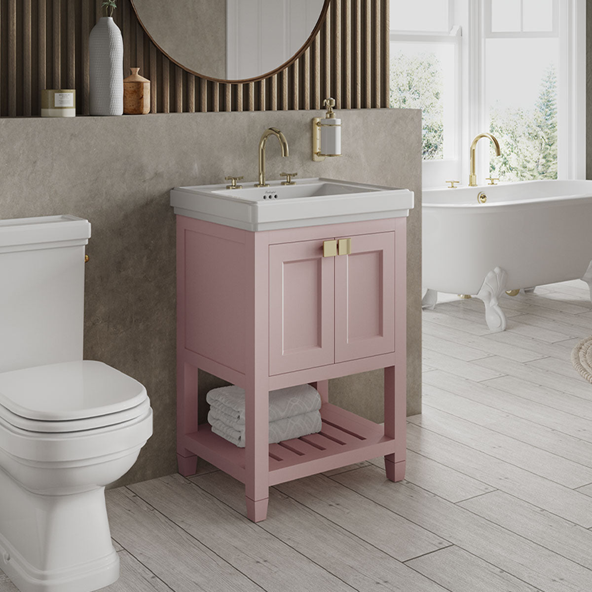 Burlington Riviera 2 Door Floorstanding Vanity Unit with Square Basin Deluxe Bathrooms Ireland