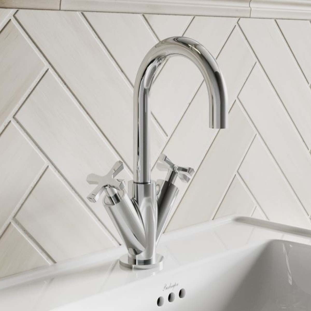 burlington riviera crosshead basin mixer monobloc chrome lifestyle Deluxe Bathrooms Ireland